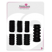 Набор из 7 черных насадок PENIS SLEEVES SET - Dream Toys - в Пензе купить с доставкой