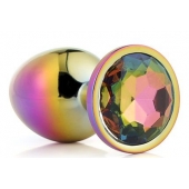 Голографическая анальная втулка с радужным кристаллом - 7,1 см. - Dream Toys - купить с доставкой в Пензе