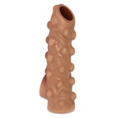 Телесная насадка с бугорками и открытой головкой Nude Sleeve M - 12 см. - KOKOS - в Пензе купить с доставкой