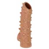 Телесная насадка с шипами и открытой головкой Nude Sleeve M - 12 см. - KOKOS - в Пензе купить с доставкой