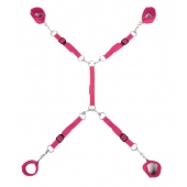 Ярко-розовый набор фиксаций на кровати Classic Bed Spreader - Lux Fetish - купить с доставкой в Пензе