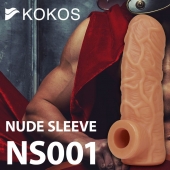Телесная открытая насадка-реалистик с подхватом мошонки Nude Sleeve S - 10 см. - KOKOS - в Пензе купить с доставкой