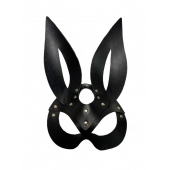 Черная кожаная маска зайки Miss Bunny - БДСМ Арсенал - купить с доставкой в Пензе