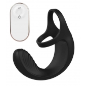Черный анальный стимулятор с эрекционными кольцами Remote Couple Teaser - Dream Toys - в Пензе купить с доставкой