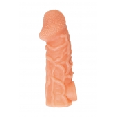Телесная закрытая насадка с венками Cock Sleeve Size L - 17,6 см. - KOKOS - в Пензе купить с доставкой