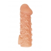 Телесная закрытая насадка с пучками шишечек Cock Sleeve Size M - 15,6 см. - KOKOS - в Пензе купить с доставкой