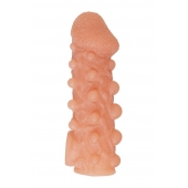 Телесная закрытая насадка с шариками Cock Sleeve Size S - 13,8 см. - KOKOS - в Пензе купить с доставкой