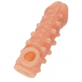Телесная закрытая насадка с шариками Cock Sleeve Size S - 13,8 см. - KOKOS - в Пензе купить с доставкой