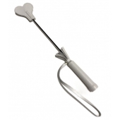 Белый кожаный мини-стек - 36 см. - БДСМ Арсенал - купить с доставкой в Пензе