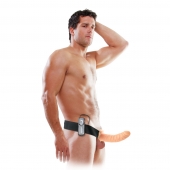 Телесный полый страпон с вибрацией 8  Vibrating Hollow Strap-On - 20,5 см. - Pipedream - купить с доставкой в Пензе