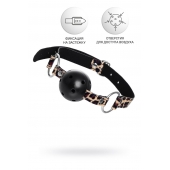 Черный кляп-шар на леопардовых ремешках Anonymo - ToyFa - купить с доставкой в Пензе