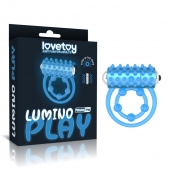 Голубое, светящееся в темноте виброкольцо Lumino Play Vibrating Penis Ring - Lovetoy - в Пензе купить с доставкой