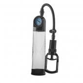 Прозрачная вакуумная помпа с манометром Deluxe Penis Pump - Dream Toys - в Пензе купить с доставкой