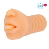 Телесный мастурбатор-ротик с высунутым язычком - Bior toys - в Пензе купить с доставкой