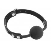 Черный силиконовый кляп-шарик на ремешках - Fetish Tentation - купить с доставкой в Пензе