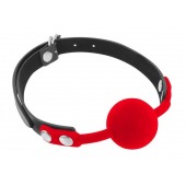 Красный кляп-шарик на черных ремешках - Fetish Tentation - купить с доставкой в Пензе