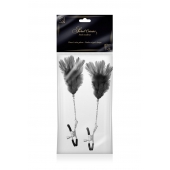 Зажимы для сосков с черными перьями Sweet Caress Feather Nipple Clumps - Sweet Caress - купить с доставкой в Пензе