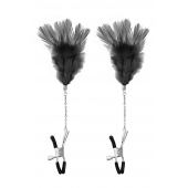 Зажимы для сосков с черными перьями Sweet Caress Feather Nipple Clumps - Sweet Caress - купить с доставкой в Пензе