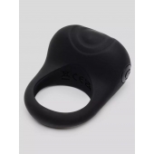 Черное эрекционное виброкольцо Sensation Rechargeable Vibrating Love Ring - Fifty Shades of Grey - в Пензе купить с доставкой