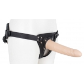 Пустотелый страпон Harness CLASSIC с бандажом - 19,5 см. - LOVETOY (А-Полимер) - купить с доставкой в Пензе