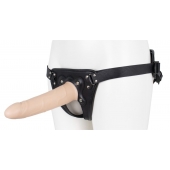 Пустотелый страпон Harness CLASSIC с бандажом - 19,5 см. - LOVETOY (А-Полимер) - купить с доставкой в Пензе