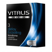 Презервативы VITALIS PREMIUM delay   cooling с охлаждающим эффектом - 3 шт. - Vitalis - купить с доставкой в Пензе