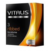 Ребристые презервативы VITALIS PREMIUM ribbed - 3 шт. - Vitalis - купить с доставкой в Пензе