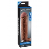 Коричневая насадка с кольцом Perfect 2 Extension with Ball Strap - 19 см. - Pipedream - в Пензе купить с доставкой