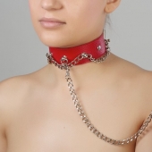 Красный ошейник из натуральной кожи - Sitabella - купить с доставкой в Пензе