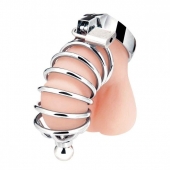 Серебристая клетка для члена Urethral Play Cage - BlueLine - купить с доставкой в Пензе