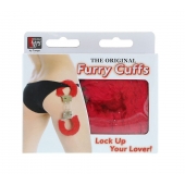 Металлические наручники с красной меховой опушкой METAL HANDCUFF WITH PLUSH RED - Dream Toys - купить с доставкой в Пензе