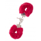 Металлические наручники с красной меховой опушкой METAL HANDCUFF WITH PLUSH RED - Dream Toys - купить с доставкой в Пензе