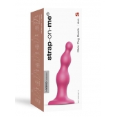 Розовая насадка Strap-On-Me Dildo Plug Beads size S - Strap-on-me - купить с доставкой в Пензе