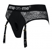 Черные трусики для насадок Diva Lingerie Harness - size S - Strap-on-me - купить с доставкой в Пензе