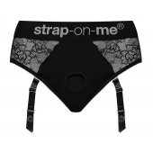 Черные трусики для насадок Diva Lingerie Harness - size S - Strap-on-me - купить с доставкой в Пензе
