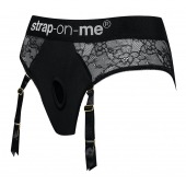 Черные трусики для насадок Diva Lingerie Harness - size M - Strap-on-me - купить с доставкой в Пензе