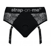 Черные трусики для насадок Diva Lingerie Harness - size M - Strap-on-me - купить с доставкой в Пензе
