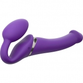 Фиолетовый безремневой вибрострапон Vibrating Bendable Strap-On - size L - Strap-on-me - купить с доставкой в Пензе