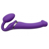 Фиолетовый безремневой вибрострапон Vibrating Bendable Strap-On - size L - Strap-on-me - купить с доставкой в Пензе