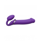 Фиолетовый безремневой вибрострапон Silicone Bendable Strap-On - size XL - Strap-on-me - купить с доставкой в Пензе