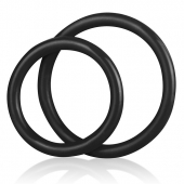Набор из двух черных силиконовых колец разного диаметра SILICONE COCK RING SET - BlueLine - в Пензе купить с доставкой