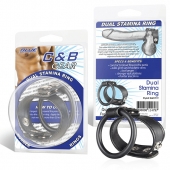 Двойное кольцо выносливости на пенис DUAL STAMINA RING - BlueLine - в Пензе купить с доставкой