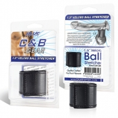 Хомут-утяжка для мошонки из искусственной кожи на липучке VELCRO BALL STRETCHER- 4 см. - BlueLine - в Пензе купить с доставкой