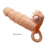 Телесная удлиняющая вибронасадка Penis Sleeve Connor - 17 см. - Baile - в Пензе купить с доставкой