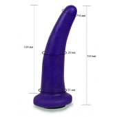 Фиолетовая гладкая изогнутая насадка-плаг - 13,3 см. - LOVETOY (А-Полимер) - купить с доставкой в Пензе