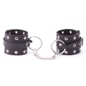 Черные кожаные оковы с люверсами - Crazy Handmade - купить с доставкой в Пензе