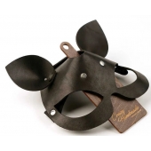 Черная кожаная маска  Кошка  с маленькими ушками - Crazy Handmade - купить с доставкой в Пензе