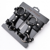 Черные наручники с креплением на кисть руки - Crazy Handmade - купить с доставкой в Пензе