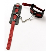 Черные оковы с красным декором и заклепками - Crazy Handmade - купить с доставкой в Пензе