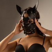 Черная маска  Собака  с ушками - Crazy Handmade - купить с доставкой в Пензе